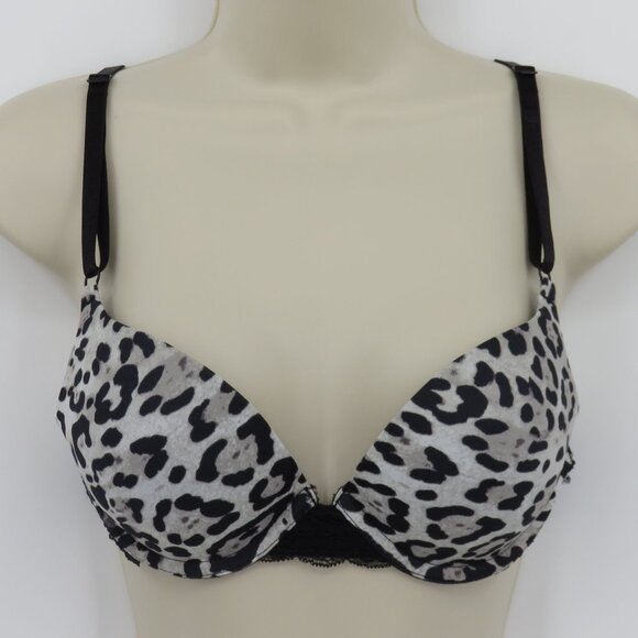 Maidenform 34B Sweet Nothings Bra Style 08104 Animal Print Black Lace Underwire - Picture 15 of 15